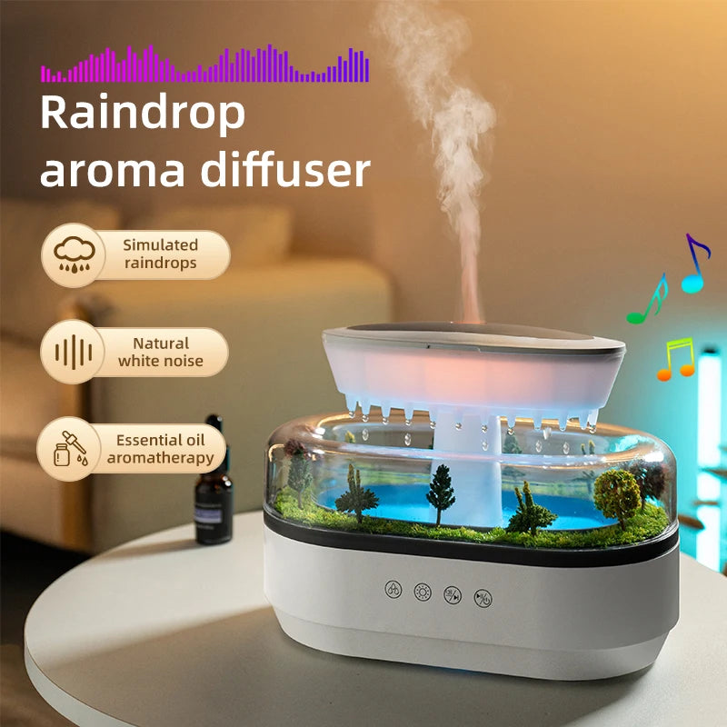 Difusor de aroma Raindrop con luces LED multicolo